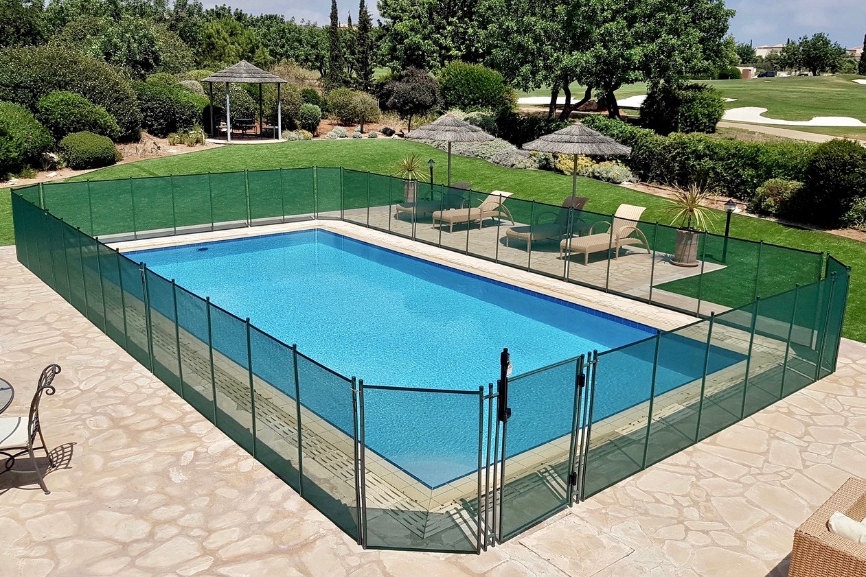 Cyprus swimming pool safety fences, safety nets, and pool covers pool