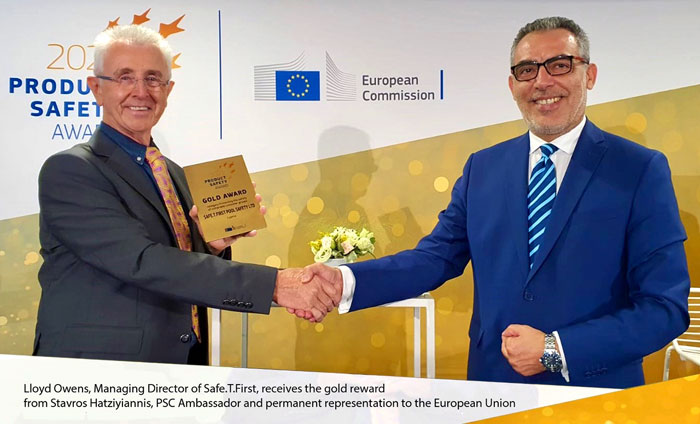 Safe.T.First Managing Director, Lloyd Owens, was presented with the Gold Award by His Excellency Mr Stavos Hatziyiannis